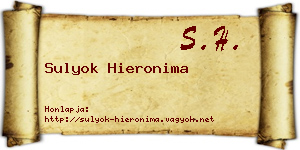 Sulyok Hieronima névjegykártya